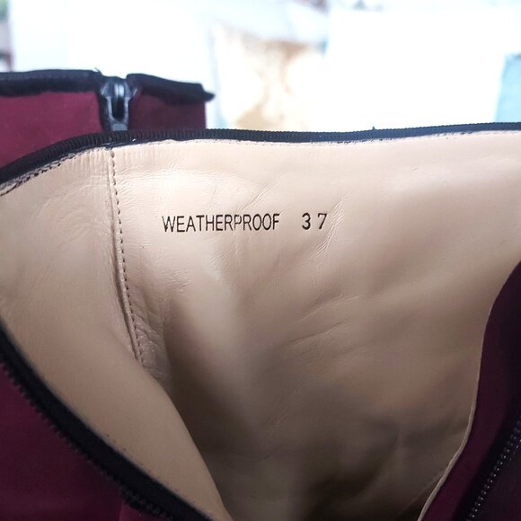 Ron White Burgundy, Weatherproof, Suede Ankle Boots - Size 37 (6.5 US) - Picture 7 of 9